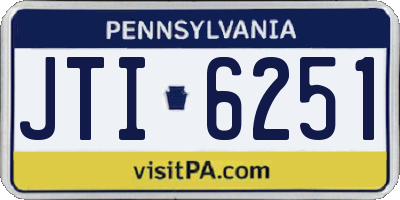 PA license plate JTI6251