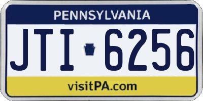 PA license plate JTI6256