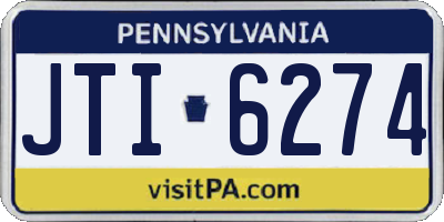 PA license plate JTI6274