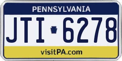 PA license plate JTI6278