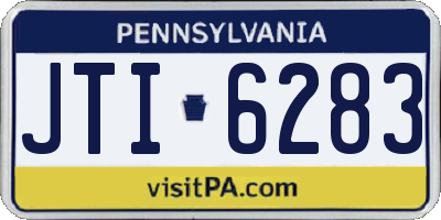 PA license plate JTI6283