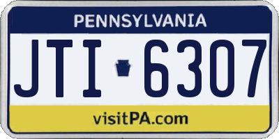 PA license plate JTI6307