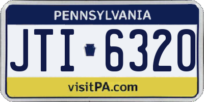 PA license plate JTI6320