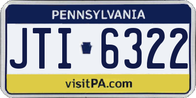 PA license plate JTI6322
