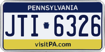 PA license plate JTI6326