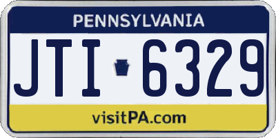PA license plate JTI6329