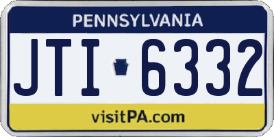 PA license plate JTI6332