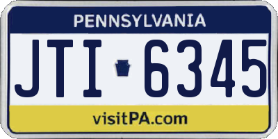 PA license plate JTI6345