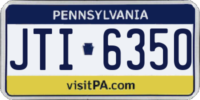 PA license plate JTI6350