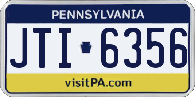 PA license plate JTI6356