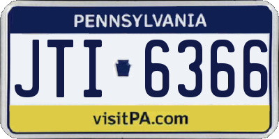 PA license plate JTI6366