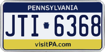 PA license plate JTI6368