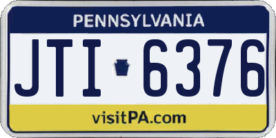 PA license plate JTI6376