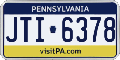 PA license plate JTI6378