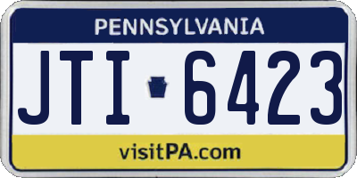 PA license plate JTI6423
