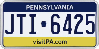 PA license plate JTI6425