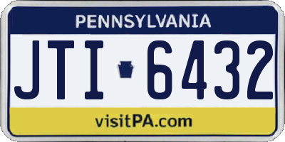 PA license plate JTI6432