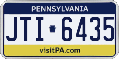 PA license plate JTI6435