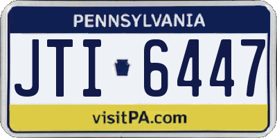 PA license plate JTI6447