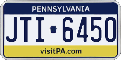 PA license plate JTI6450