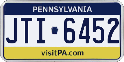 PA license plate JTI6452