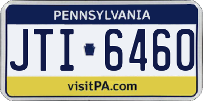 PA license plate JTI6460