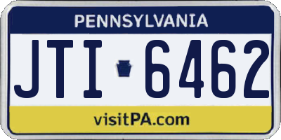 PA license plate JTI6462