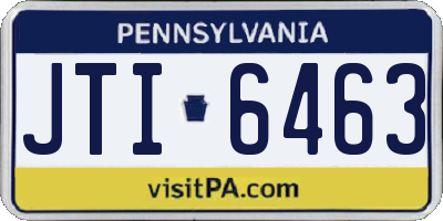 PA license plate JTI6463