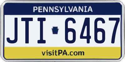 PA license plate JTI6467