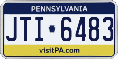 PA license plate JTI6483