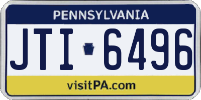 PA license plate JTI6496