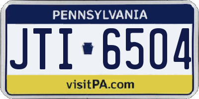PA license plate JTI6504