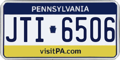 PA license plate JTI6506