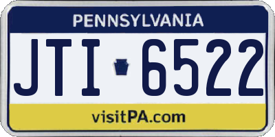 PA license plate JTI6522