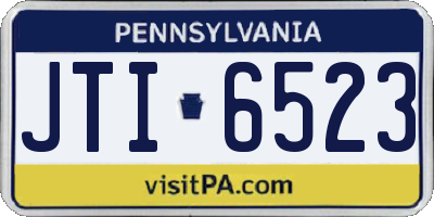 PA license plate JTI6523