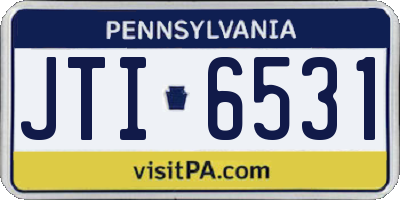PA license plate JTI6531