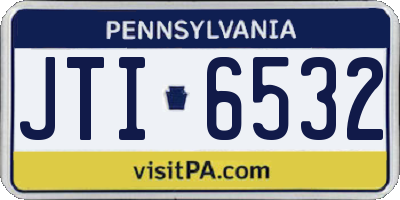 PA license plate JTI6532