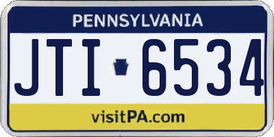 PA license plate JTI6534
