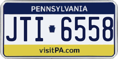 PA license plate JTI6558