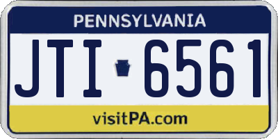 PA license plate JTI6561