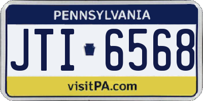 PA license plate JTI6568