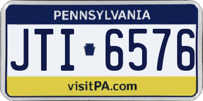PA license plate JTI6576