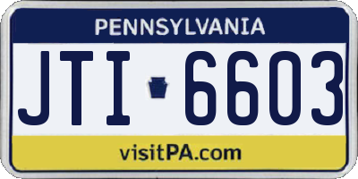 PA license plate JTI6603