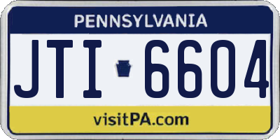PA license plate JTI6604