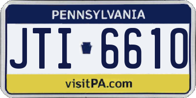 PA license plate JTI6610