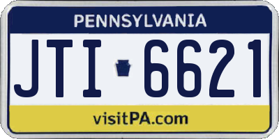 PA license plate JTI6621