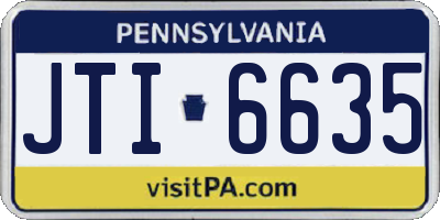 PA license plate JTI6635