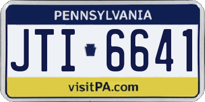 PA license plate JTI6641