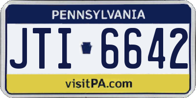 PA license plate JTI6642