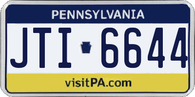 PA license plate JTI6644